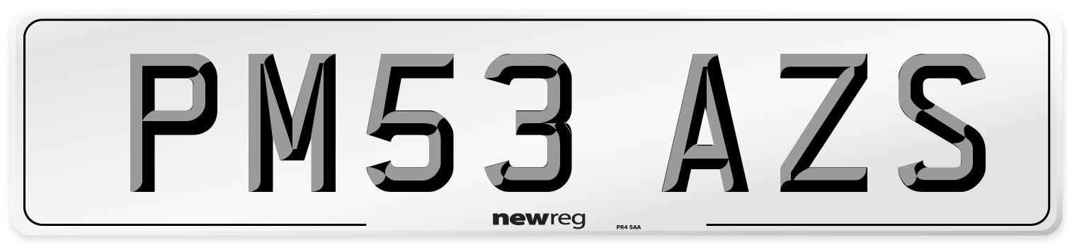 PM53 AZS Number Plate from New Reg